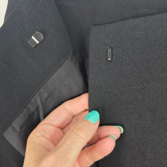 Givenchy Wool Crepe Wrap Midi Skirt Black Gold Turn Lock Hardware Silk 36 NWT - Picture 7 of 14